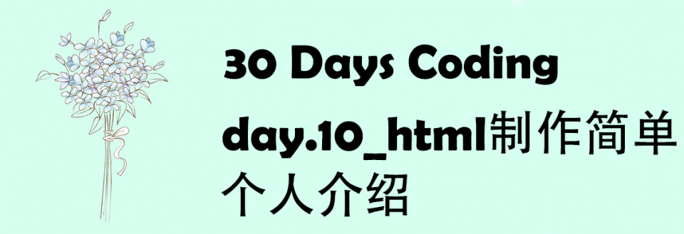 【30日挑战】第十日：html做简单的个人简介
